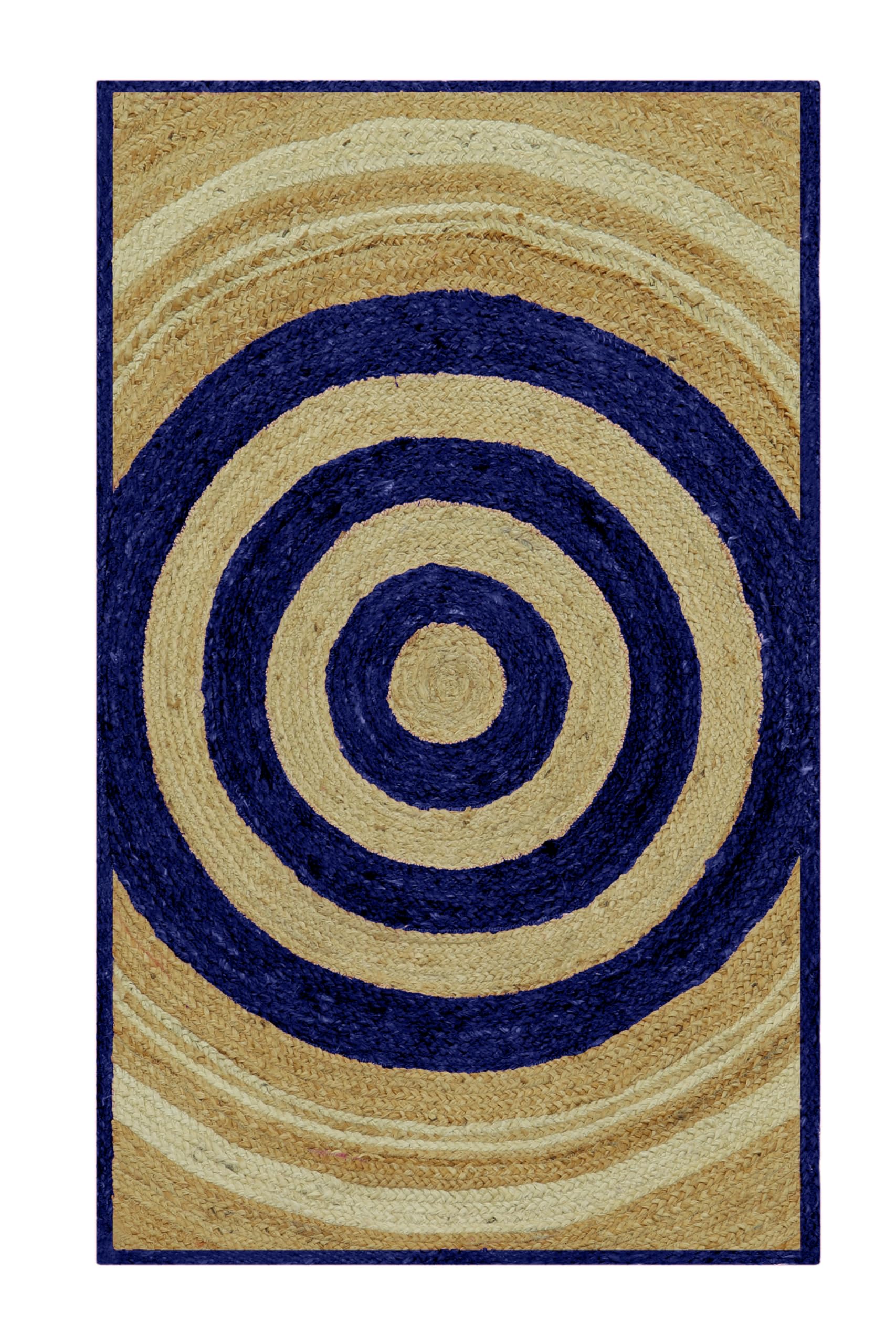Tapis Kilim en jute bleu pour sublimer votre coin table à manger