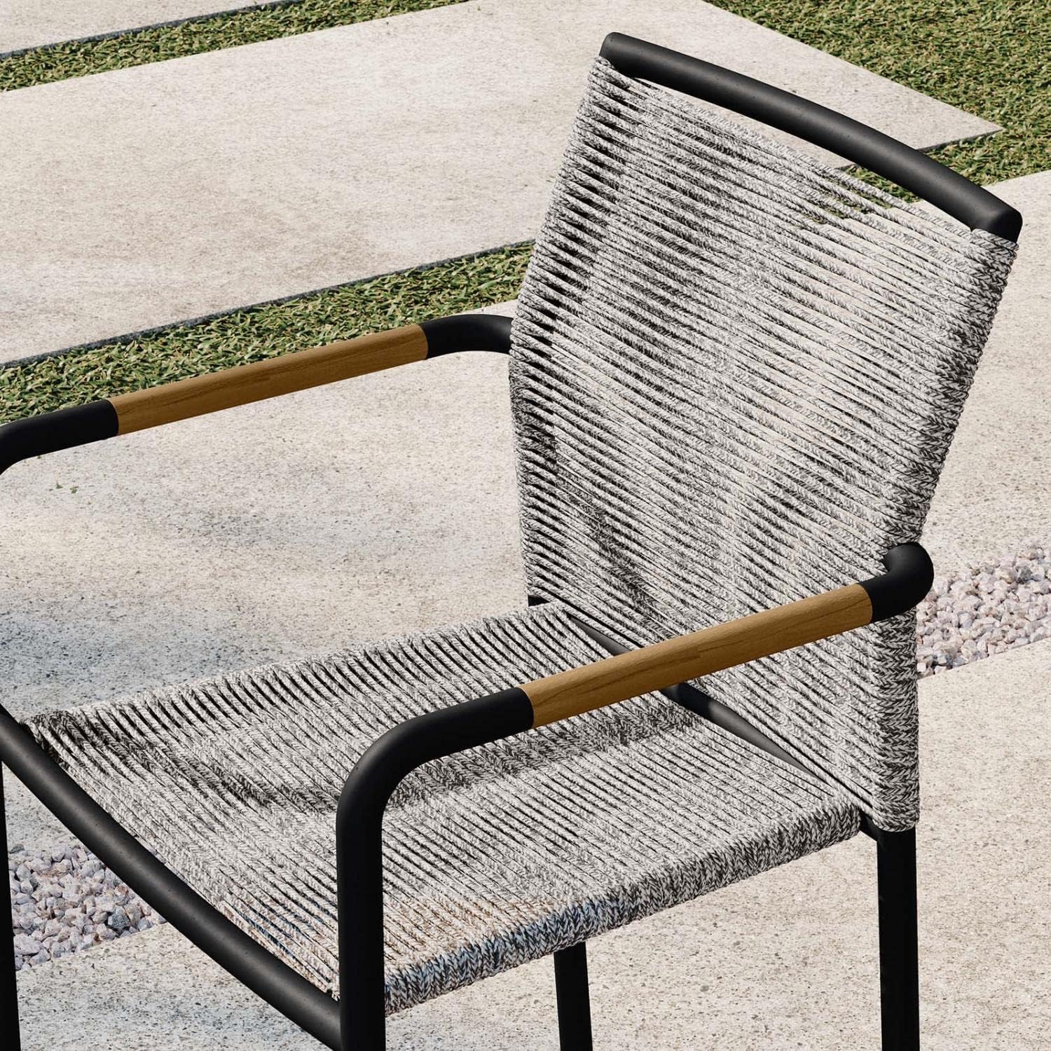 Modway Serenity Aluminum Outdoor Patio Armchairs in Light Gray (Set of 2)