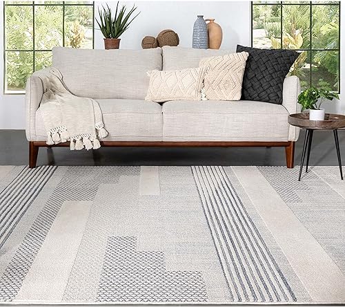 Miniatura 5 de Well Woven Harlow Briar - Alfombra de pasillo abstracta geométrica contemporánea azul claro de 2 pies 3 pulgadas x 7 pies 3 pulgadas