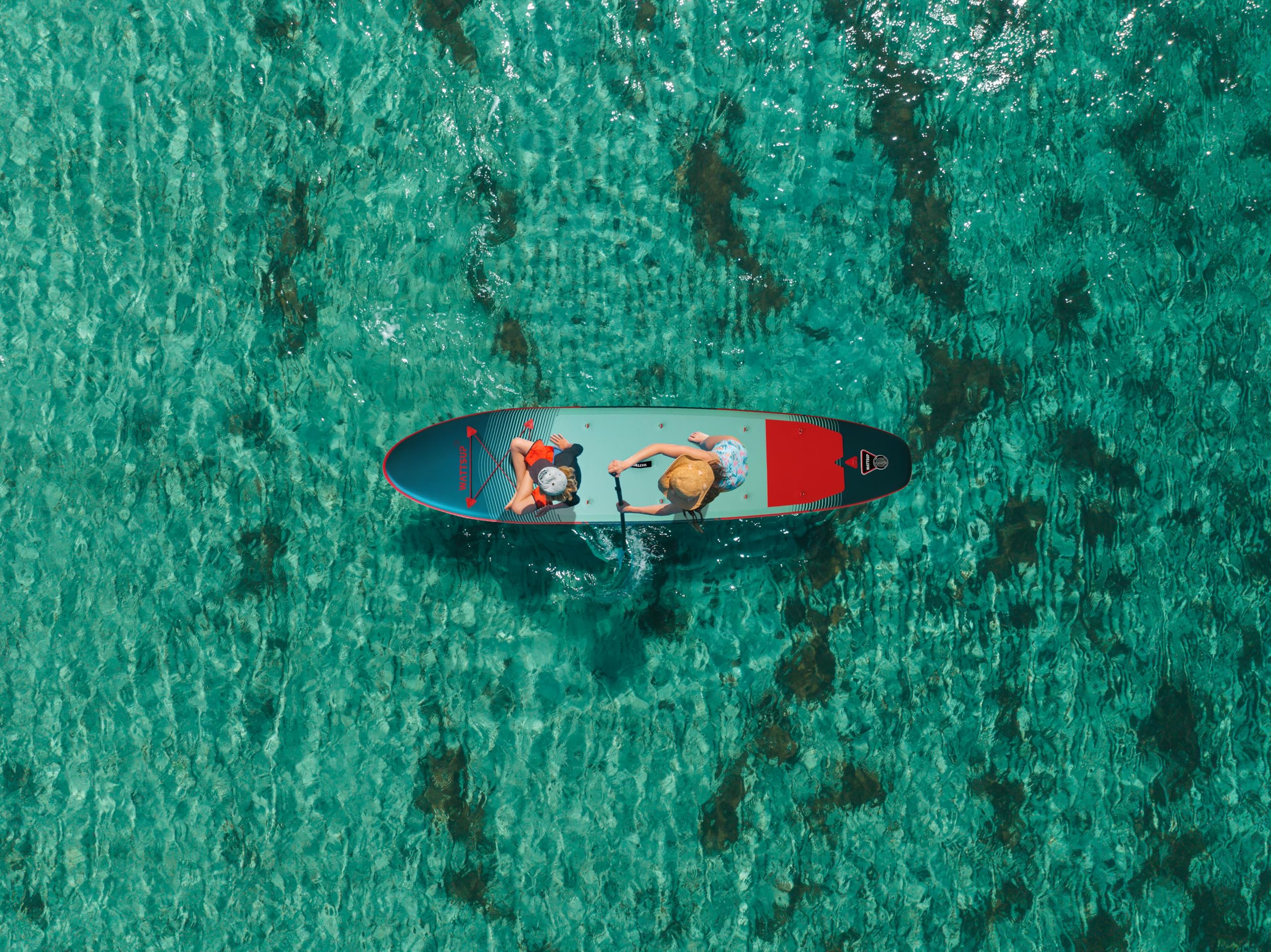 Wattsup - SUP Stand Up Paddle nadmuchiwany F12 12' - 366x84x15 cm Dropstitch - Zestaw kompletny: Wiosło, Smycz, Pompa, Torba transportowa - Do 150 kg - Niebieski