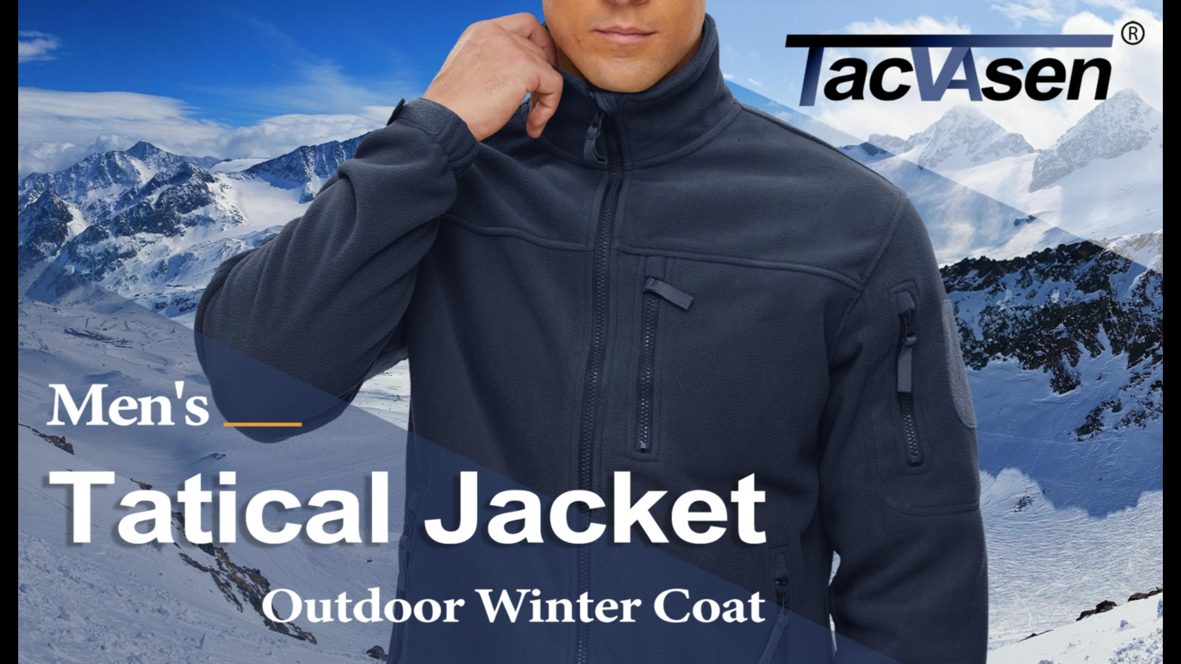 TACVASEN Men's Tactical Jacket Winter Windbreaker Zip Up Hoodless