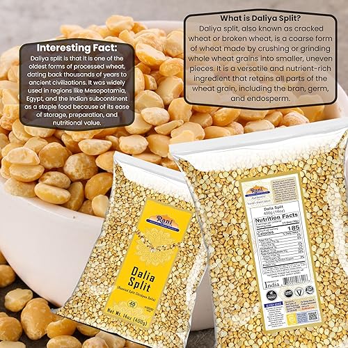 Miniatura 13 de Rani Daliya Split (Garbanzos partidos asados Dalia) 7oz (200g) ~ Todo natural Vegano Origen indio