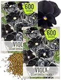 Seed Needs, Clear Crystals Black Pansy Seeds - 600 Heirloom Seeds for Planting Viola x wittrockiana - Deep Burgundy/Black Blooms, Edible Flowers (2 Packs)