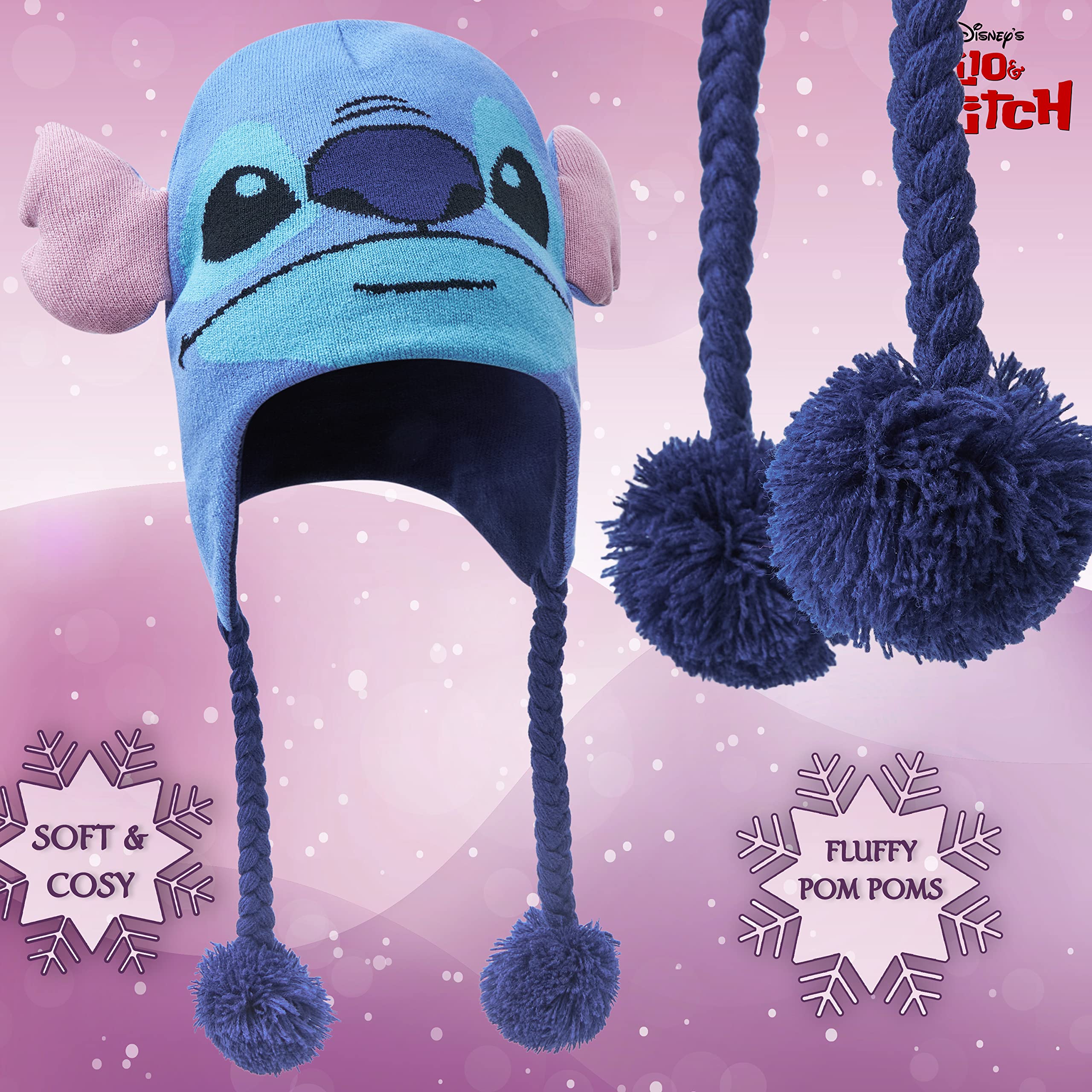 Disney Stitch Accessori Invernali Set Bambina Adolescenti, Accogliente Accessori Viaggio e Scuola - Regalo Ragazza