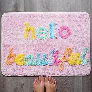 Evovee Hello Beautiful Bath Mat Cute Bathroom Rugs for Girls You Look Go...