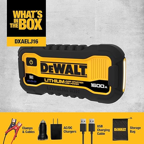 Miniatura 3 de DeWalt DXAELJ16 1600 Amplificador de batería de arranque de pico con estación de alimentación USB