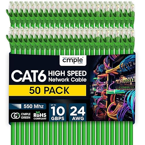 Vista 118 de Cmple - Cable de red LAN CAT 6 500MHz UTP ETHERNET - 100 FT Azul