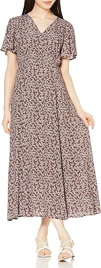 Amazon Co Jp フレイ アイディー カシュクールプリントフレアワンピ Fwfo レディース 服 ファッション小物