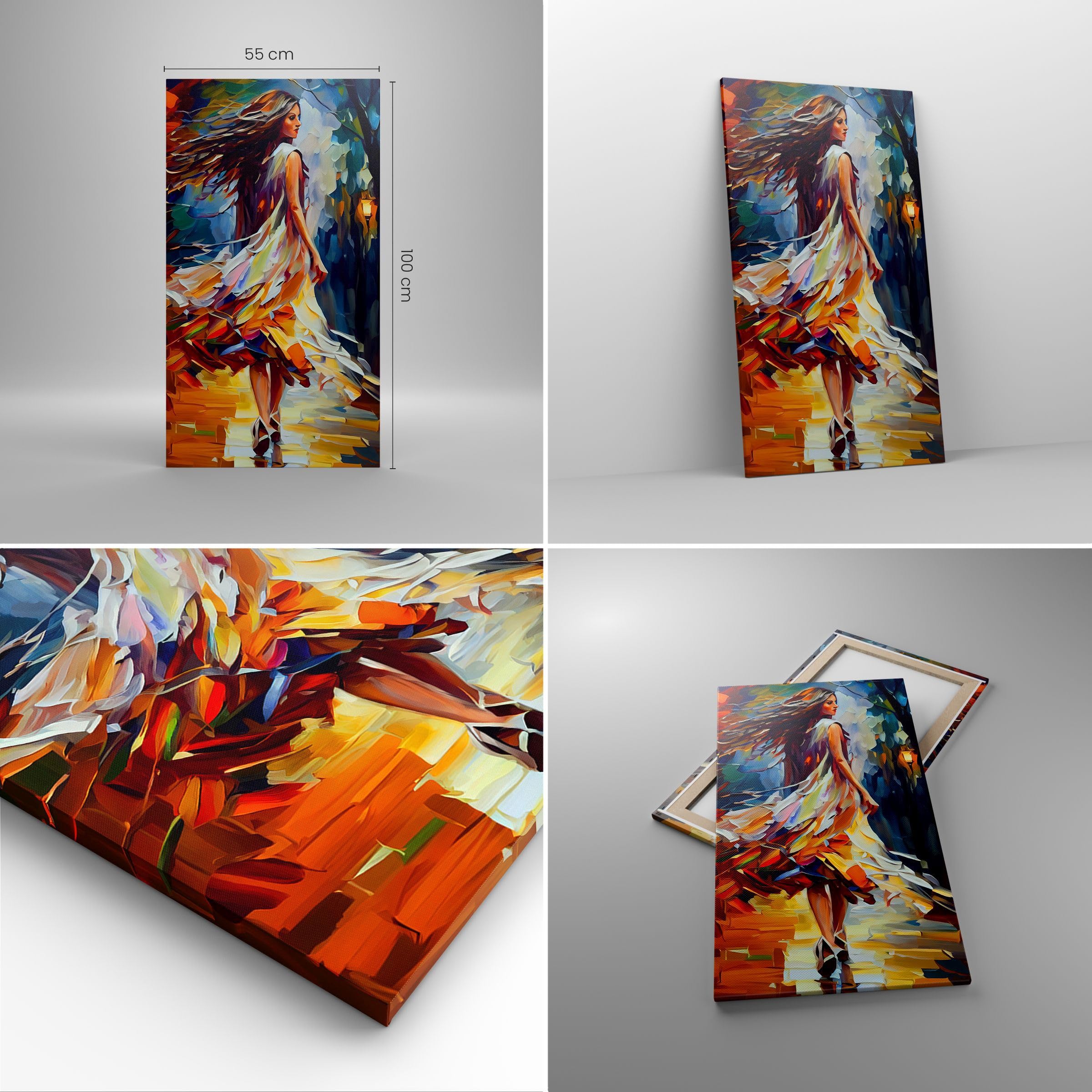 ARTTOR Cuadro Decorativo 55x100 cm Moderno Vertical Personas Moda - 6210 | Cuadro sobre Lienzo Grande Arte mural Decoración del Hogar Salón Dormitorio Cocina sobre Lienzo Cuadros de Pared Estilo