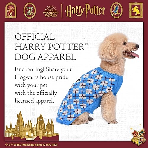 Miniatura 3 de Harry Potter Ravenclaw Suéter para mascotas, talla M, disfraz de Harry Potter mediano para perros, ropa y accesorios de Harry Potter para casas de