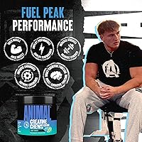 Vista 3 de Animal Creatine Chews – Enhanced Creatine Monohydrate Chewable Tablets with AstraGin & Sea Salt, Max Absorption Pre Post-Workout, Lean Muscle