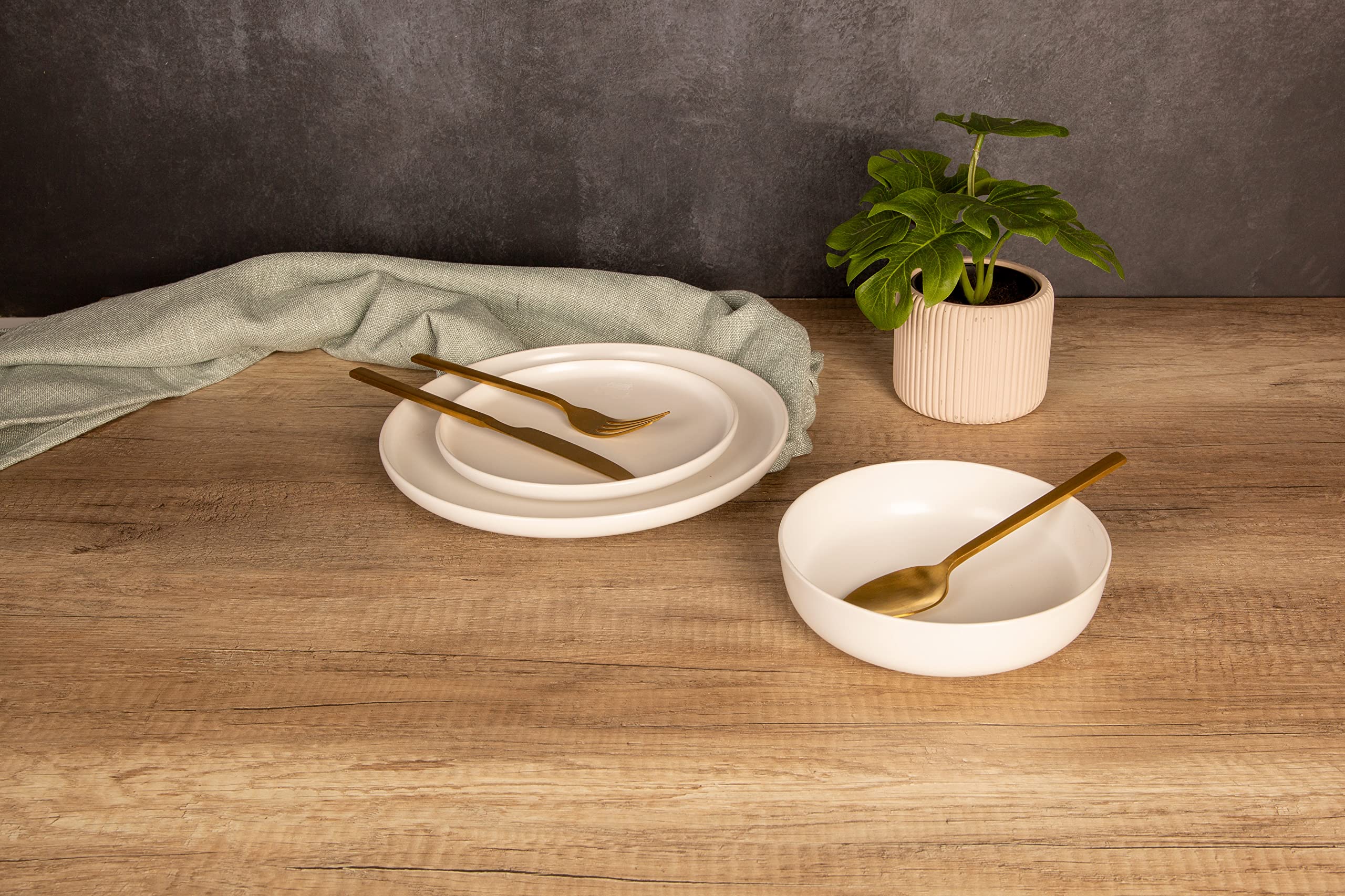 Cosy & Trendy BalTIC Flat Talerz Biały-Gr-D27CM-Zestaw 6 szt
