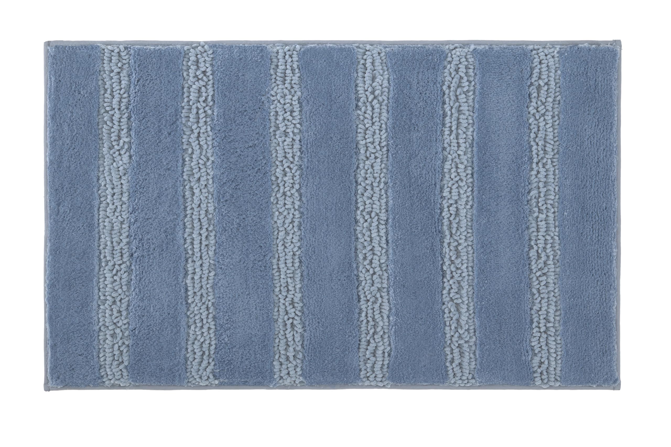 Kleine Wolke Badteppich Monrovia Schiefer 70 x 120 cm | OEKO-TEX zertifiziert, rutschhemmende Unterseite, für Fußbodenheizung, maschinenwaschbar, 100% Polyester