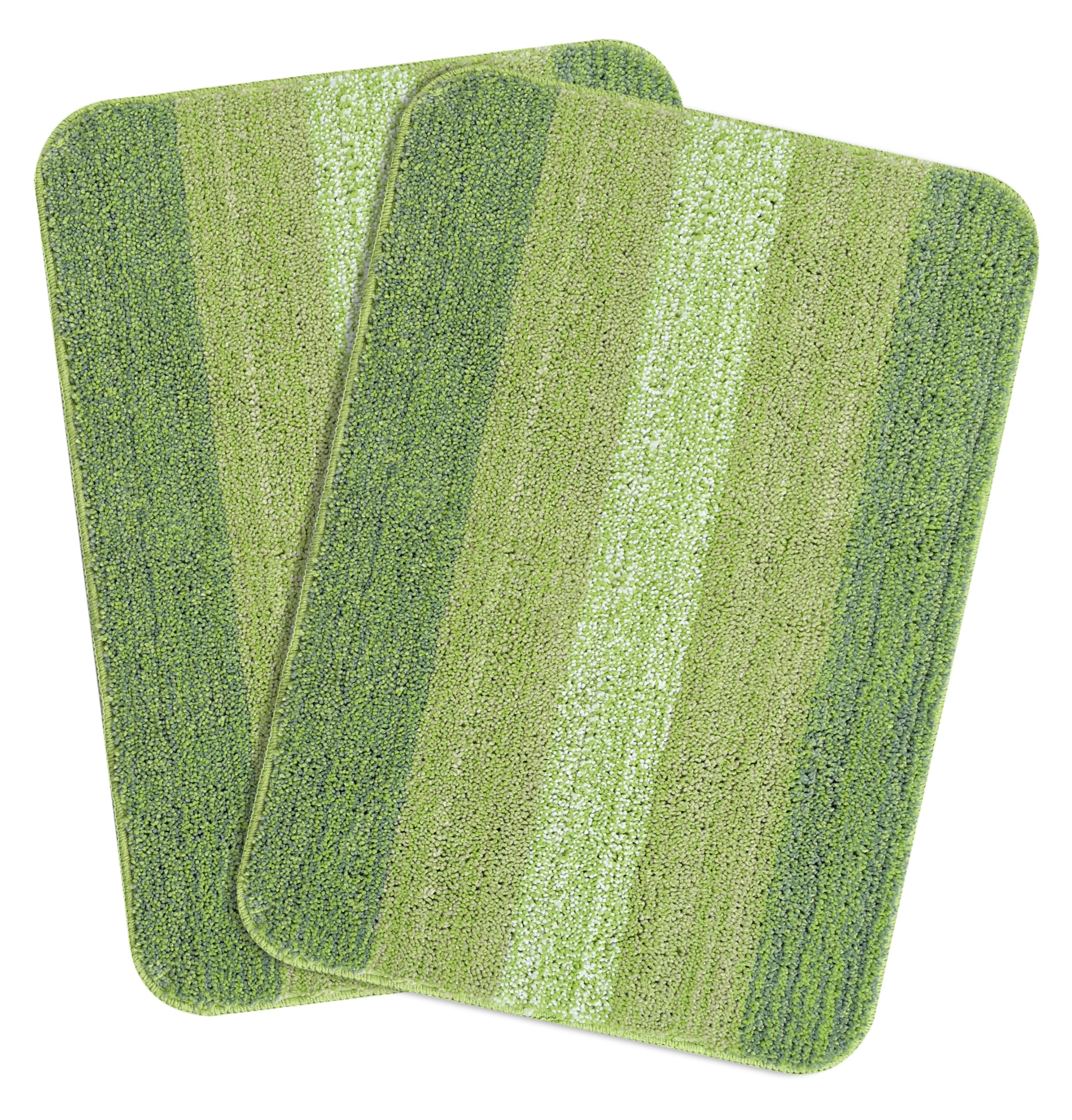 Saral Home Soft Microfiber Anti-Skid Bath Mat Pack of 2(SAGE Green, 50X70 CM)
