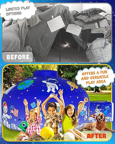 Miniatura 5 de Skywin Tienda de campaña inflable para niños (77 x 50 pulgadas), perfecta para juegos imaginativos sociales o individuales, tienda de campaña
