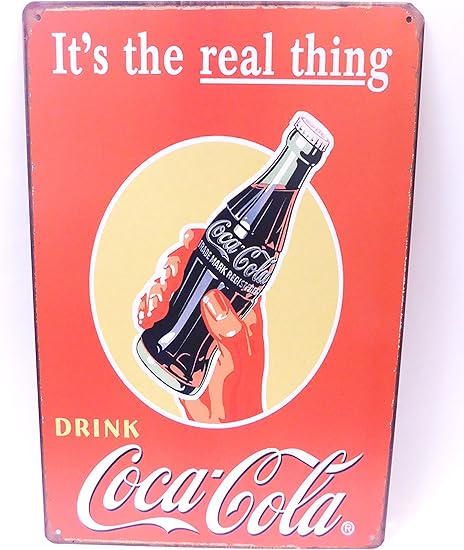 Amazon Co Jp アメリカ雑貨 ブリキ看板 コカ コーラ It S The Real Thing レトロ看板 30cm cm アルミデザインボード プレート 並行輸入品 文房具 オフィス用品