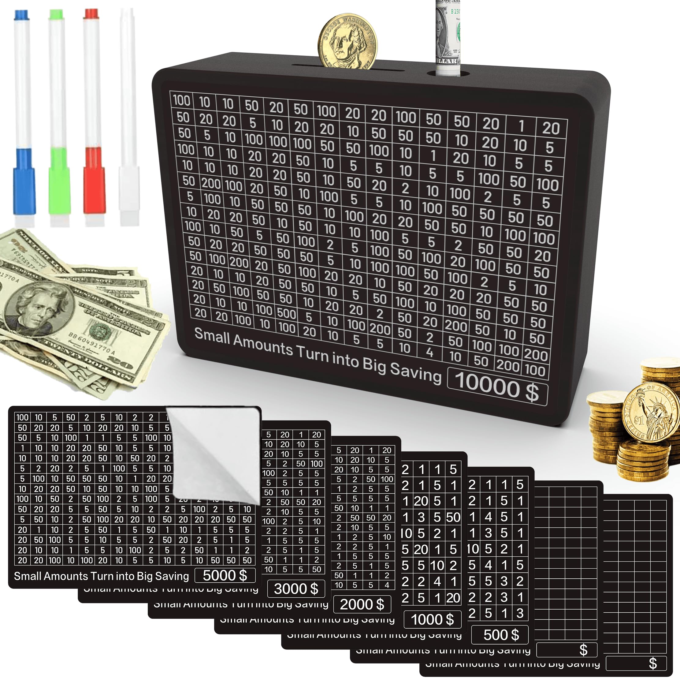 Photo 1 of CYANLUX Wooden Money Saving Box with Target and Numbers