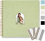Vienrose 10x10 Inch Scrapbook Album, 20 Sheets 40 Blank Thick Pages Personalized DIY Photo Album, Linen Arch Window Memory Book for Wedding, Baby Shower, Anniversary, Travel, Keepsake Gift, Beige