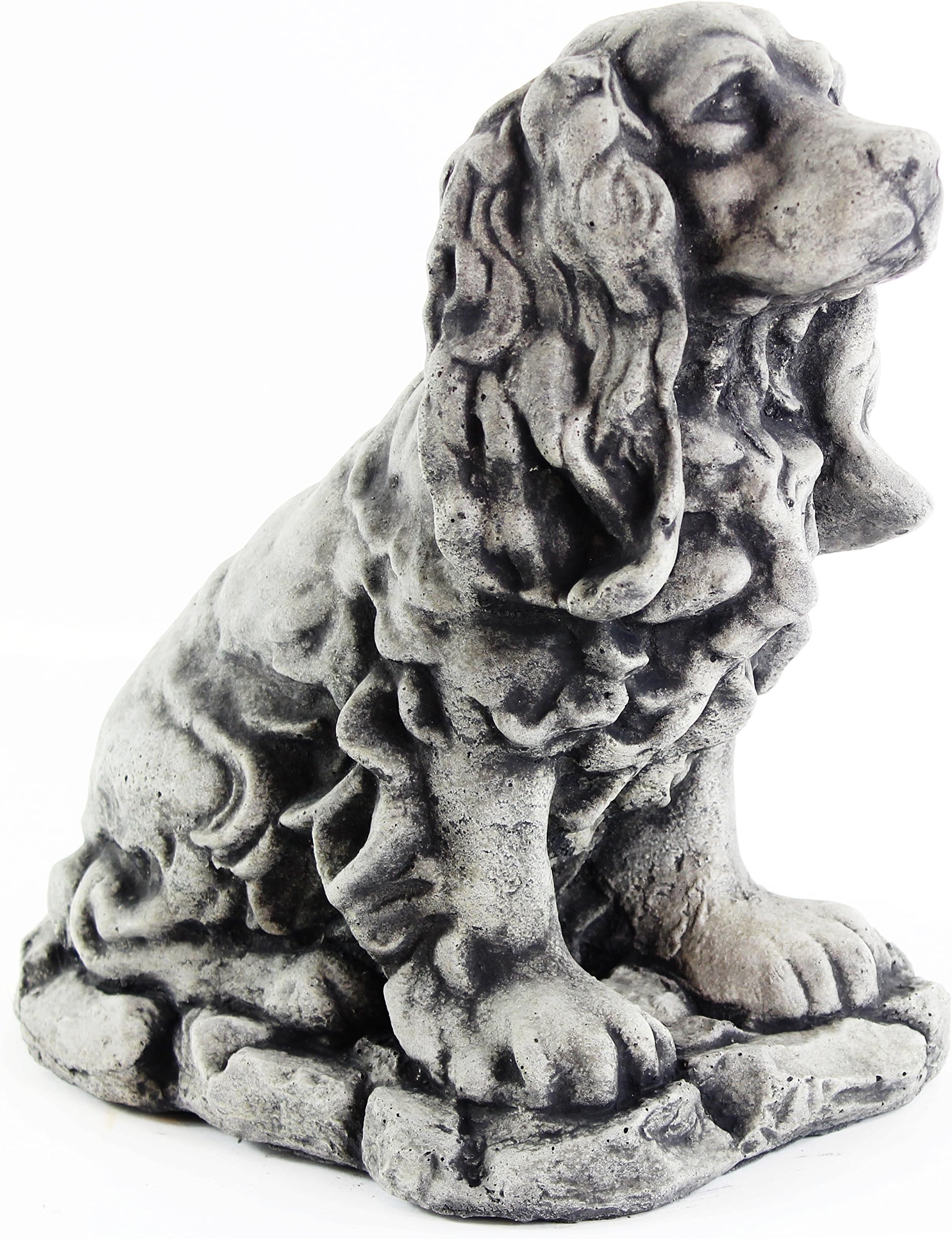 Cocker Spaniel Dog Sculpture Garden Statue Puppy Outdoor Cement Dog Figure Doggy Figurine