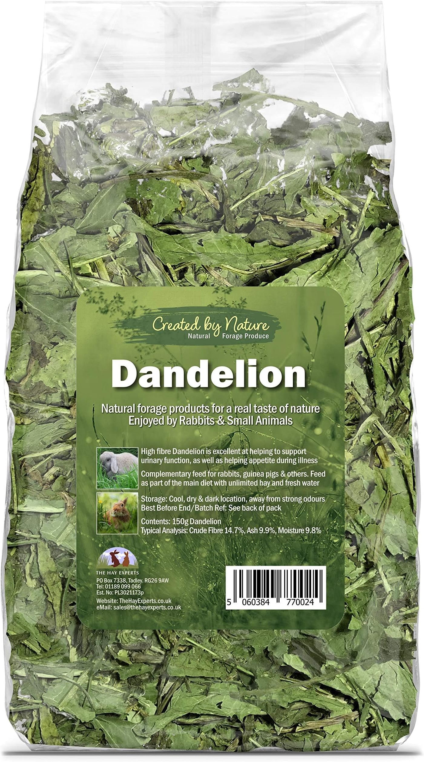 Dandelion Leaf - Premium Quality Big Value 150g Bag for Rabbits, Guinea Pigs & Others - The Hay Experts
