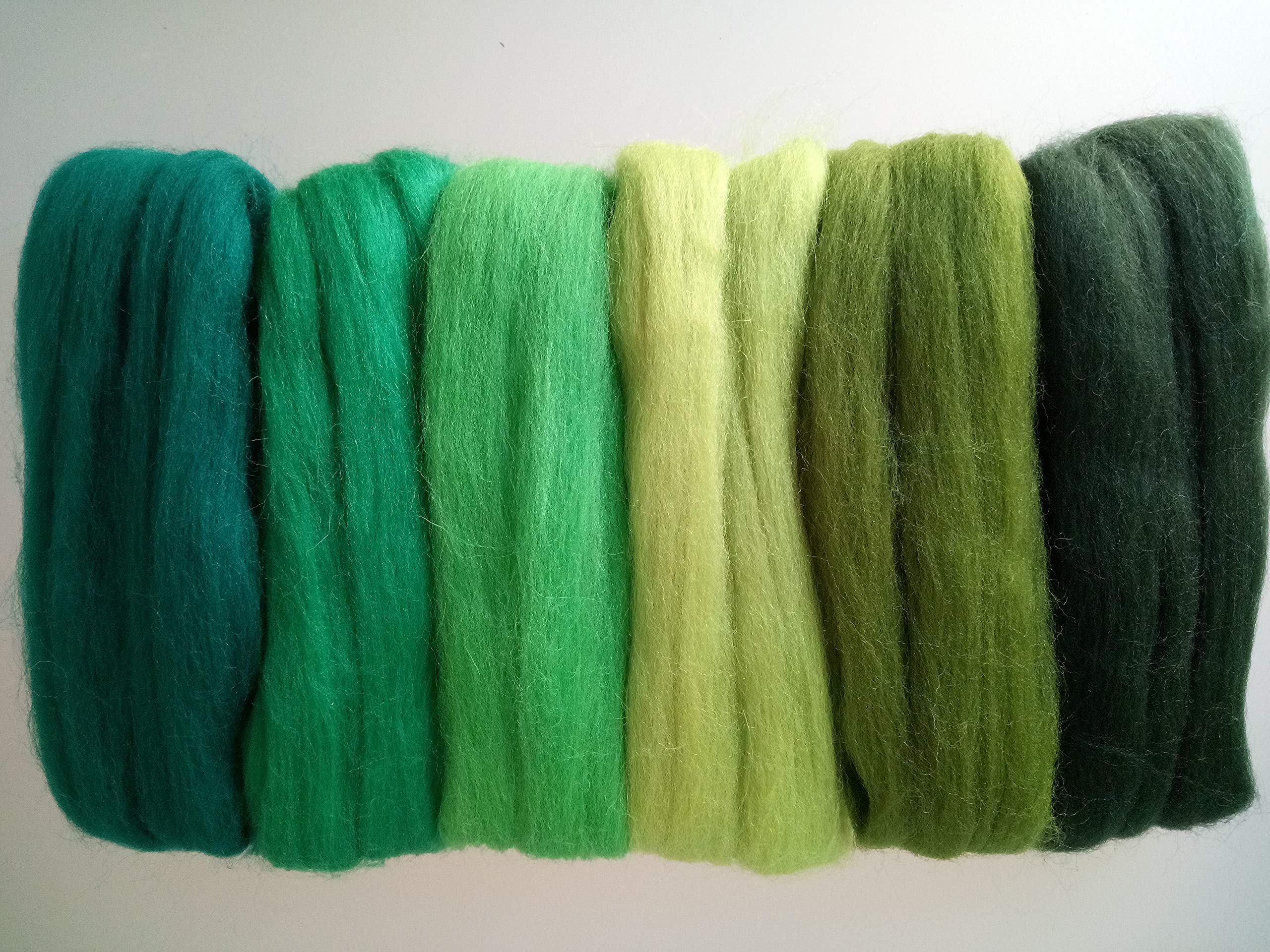 Pure Merino Wool Roving - Assorted Colours for Needle & Wet Felting, Spinning & Weaving, DIY Craft - 60 g Packs (Green 60 g) - Image 2