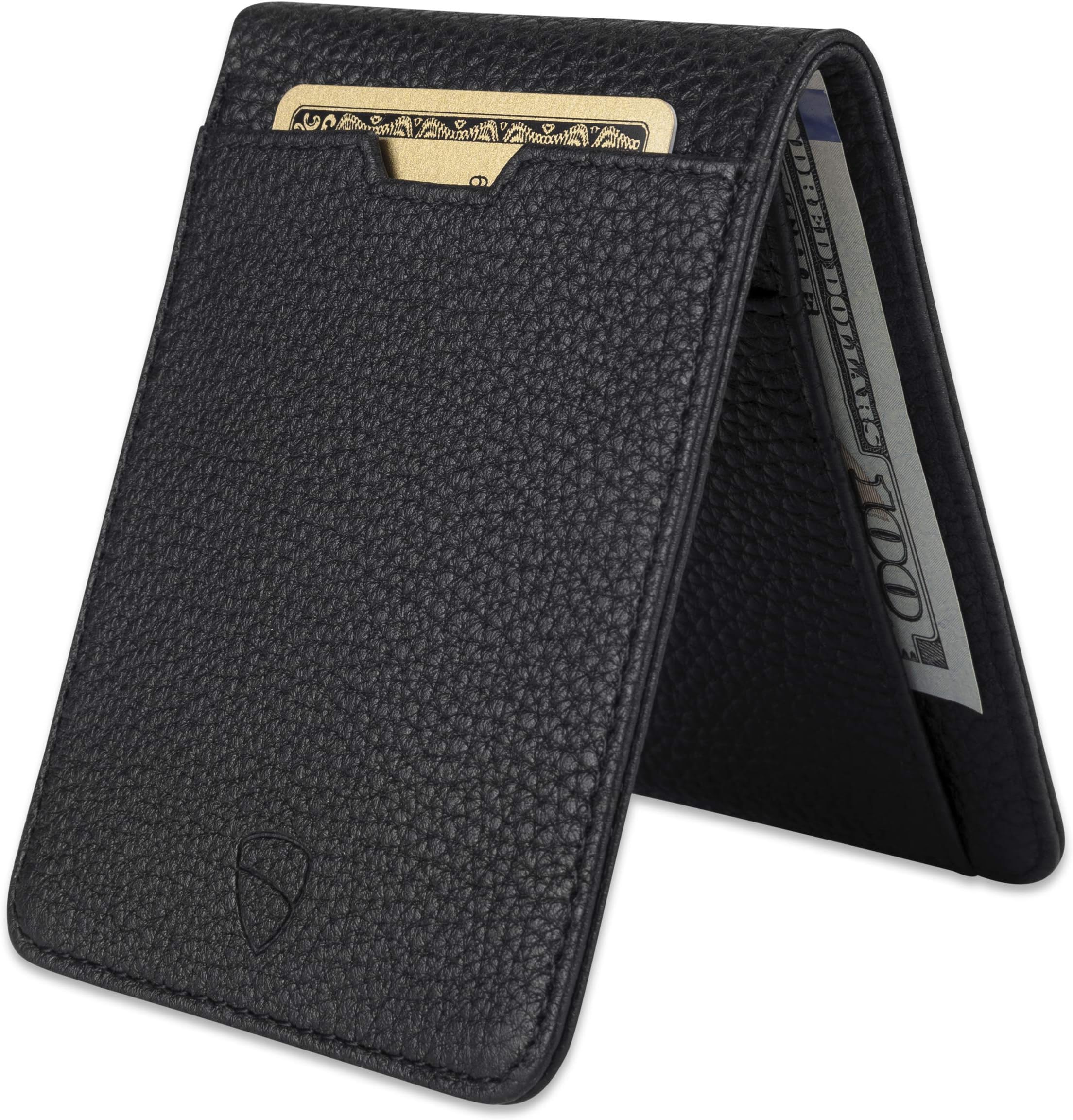 Vaultskin MANHATTAN Slim RFID Blocking Bifold Leather Wallet for Men - Men’s Leather Wallet, Front Pocket Minimalist Card Holder, Holds 9 Cards and Cash, Premium Italian Leather