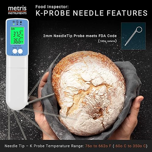 Miniatura 4 de Termómetro de carne para cocinar alimentos láser infrarrojo digital lectura instantánea con sonda para cocina exterior parrilla barbacoa ahumador,