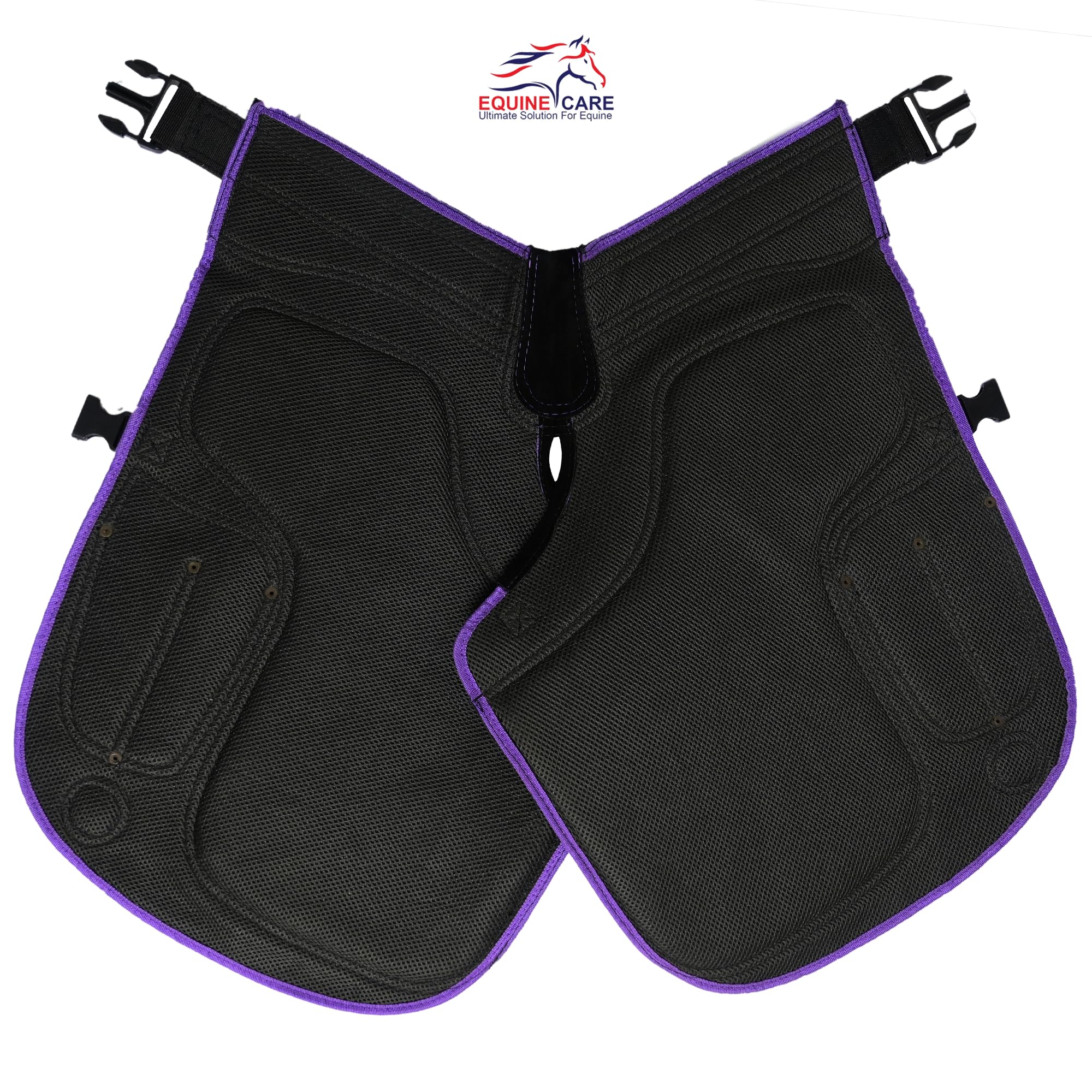 Equine Care Fartuch damski Farrier 23″ - skóra i płótno, regulowana talia 28-52″, wyściełane kolana EVA, podparcie lędźwiowe, 4 kieszenie na noże i magnesy na paznokcie do przycinania kopyt (czarny z