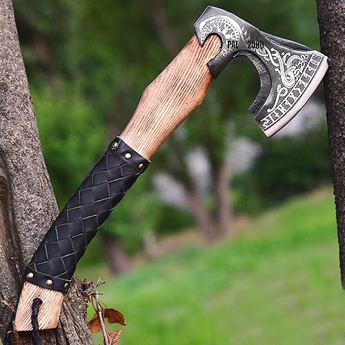 Miniatura 3 de Axe - Hacha vikinga de acero inoxidable hecha a mano con mango de madera maciza, hacha, Jaaa-5000