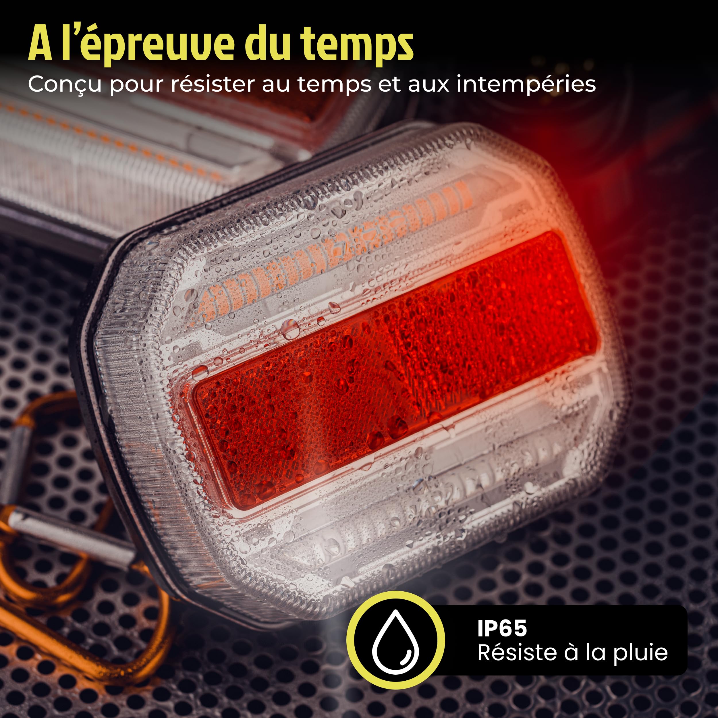 KIODEN - Feux de Remorque Led Sans Fil, Feux Arriere Remorque Etanche, Inclut Adaptateur 7 et 13 Broches, Fixation Magnétique Forte, Système Anti-chute, Feu Remorque Led