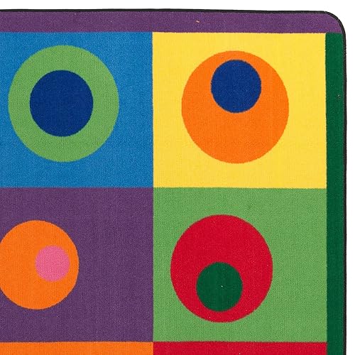 Miniatura 11 de Flagship Carpets Silly Circles - Alfombra abstracta colorida para niños para preescolares, guarderías, bibliotecas y centros de aprendizaje para