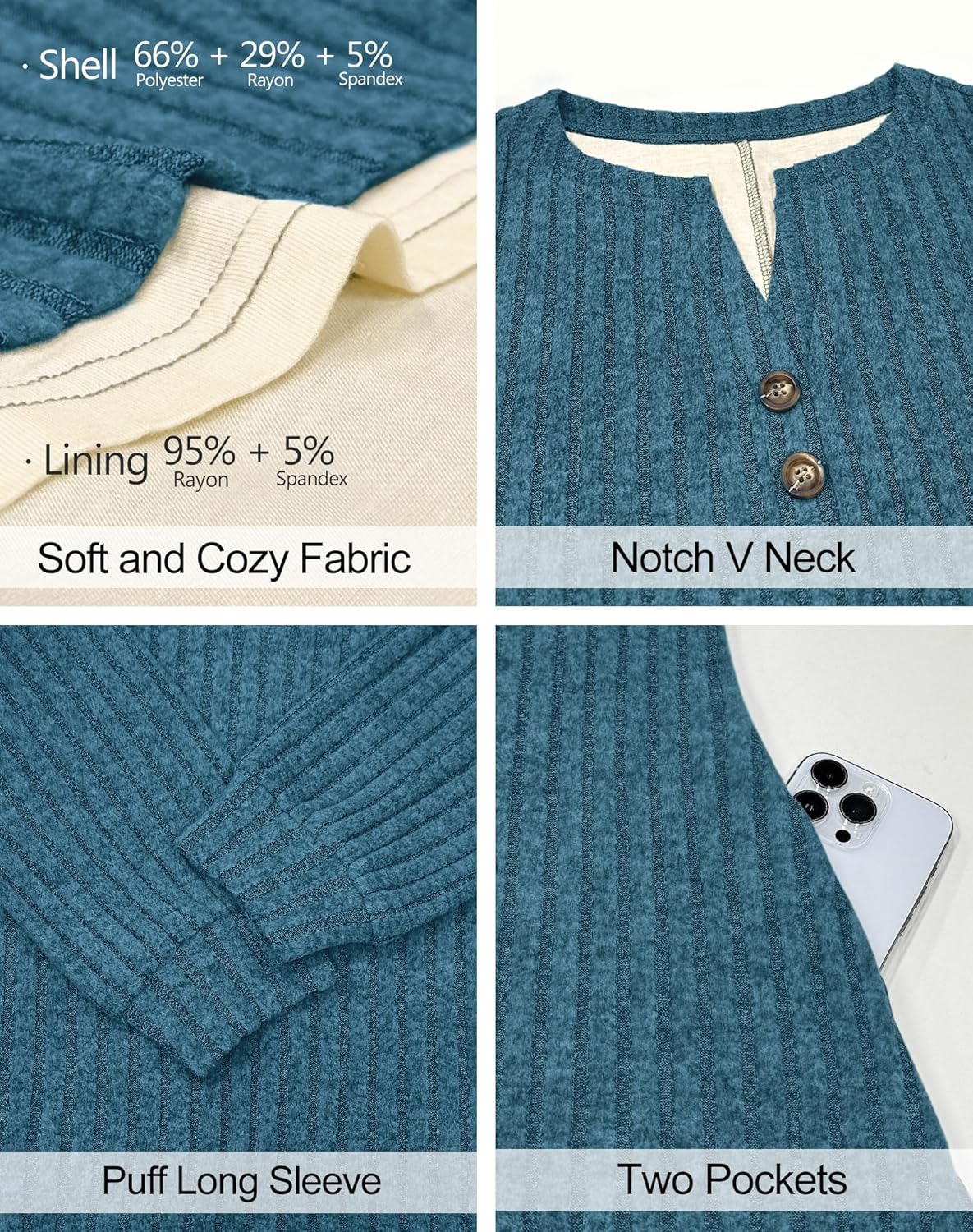 Annebouti Women's 2026 Spring Fully Lined Pocketed Long Sleeve Mini Sweater Dress - Image 6