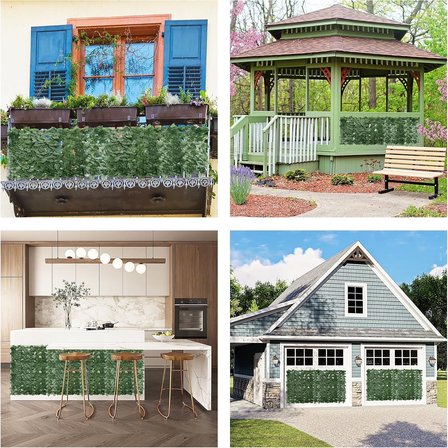 236x40 inch Artificial Ivy Privacy Fence Wall Screen, Artificial Hedges Fence and Faux Ivy Vine Leaf Decoration for Outdoor Indoor Garden Fence Backyard (Green Vines)