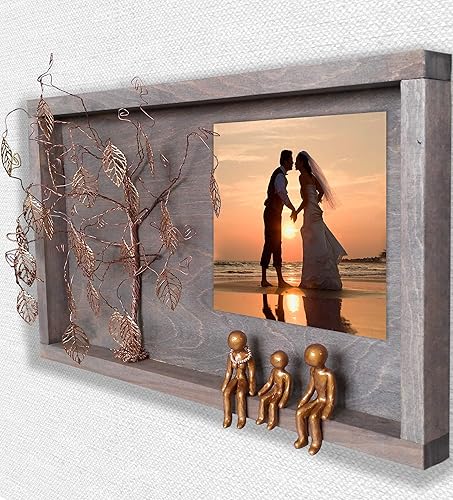 6 8 10 12 Years Tin Bronze Anniversary Family Tree Wedding Personalized Picture Photo FramesShadow Box Display Case Gifts for Inlaws Ideas, Birthday