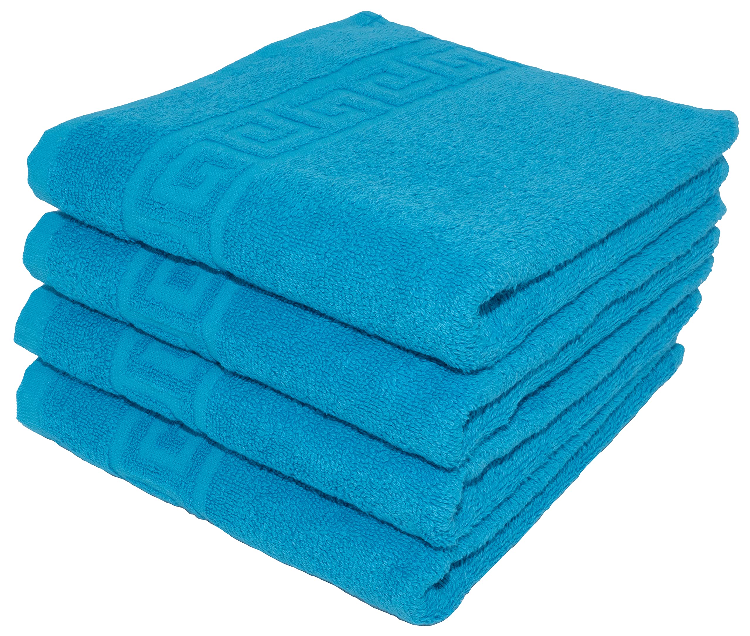 LIGHT TURQUOISE 2 X BATH TOWELS SET, 70X140 LARGE SIZE 100% NATURAL COTTON 500 GSM THICK ABSORBENT TOWEL, HOTEL QUALITY RINGSPUN — view 19