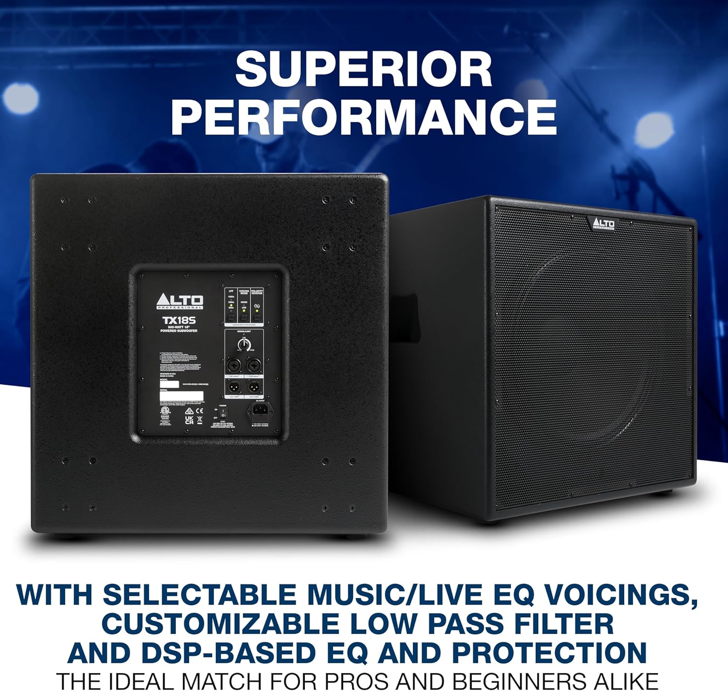 ALTO TX18S 900W 18" Subwoofer, DSP-Enhanced Powered PA Speaker with 3" Voice Coil, Superior Bass, Easy Setup - Image 3