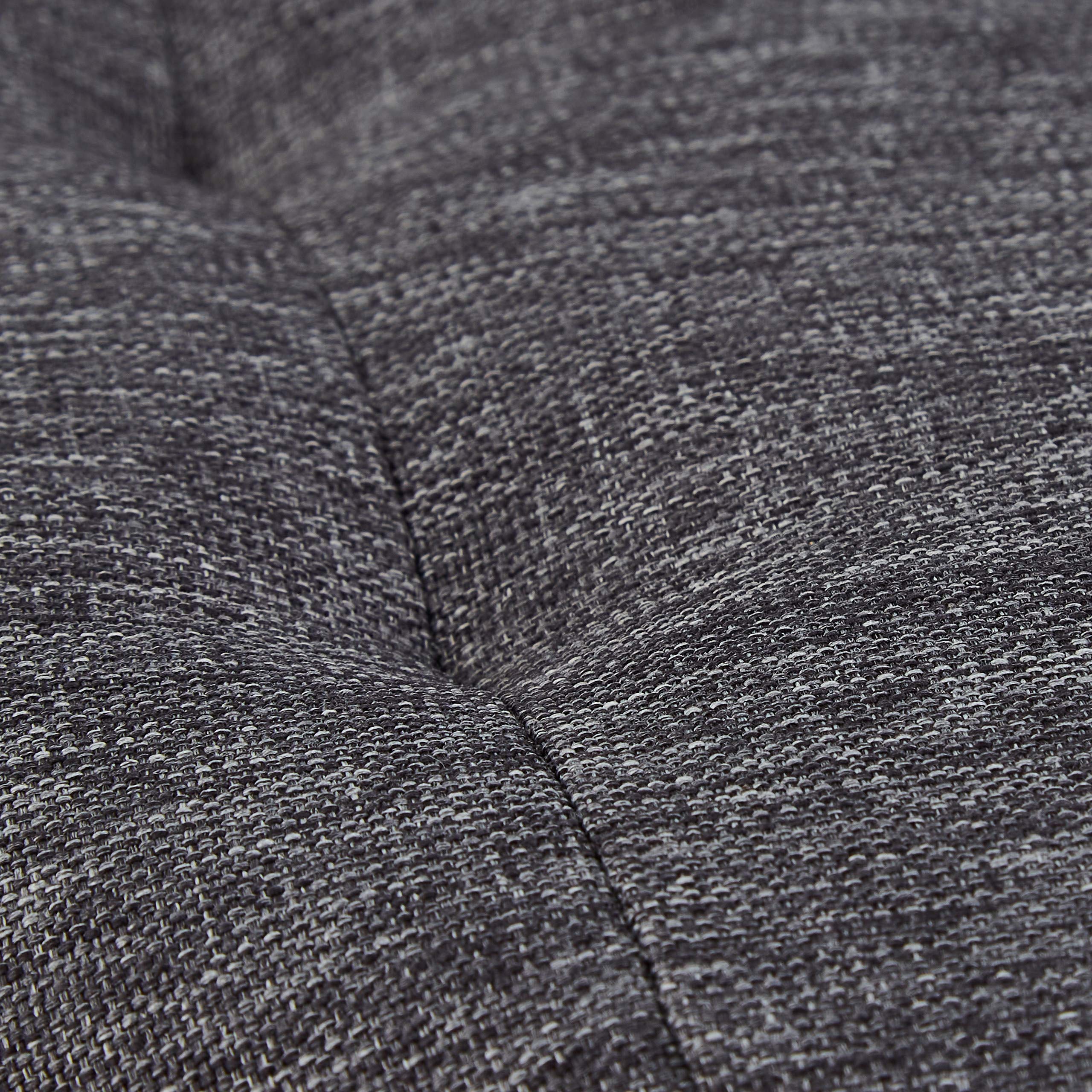 Relaxdays Pouf Contenitore Rotondo, Sgabello Imbottito, Poggiapiedi Salotto, Effetto Lino, HxD: 41 x 44 cm, Grigio Scuro