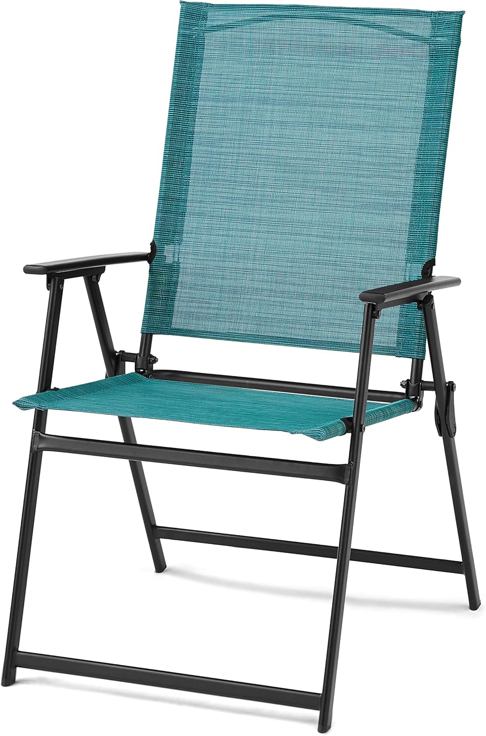 Square Set of 2 Outdoor Patio Steel Sling Folding Chair