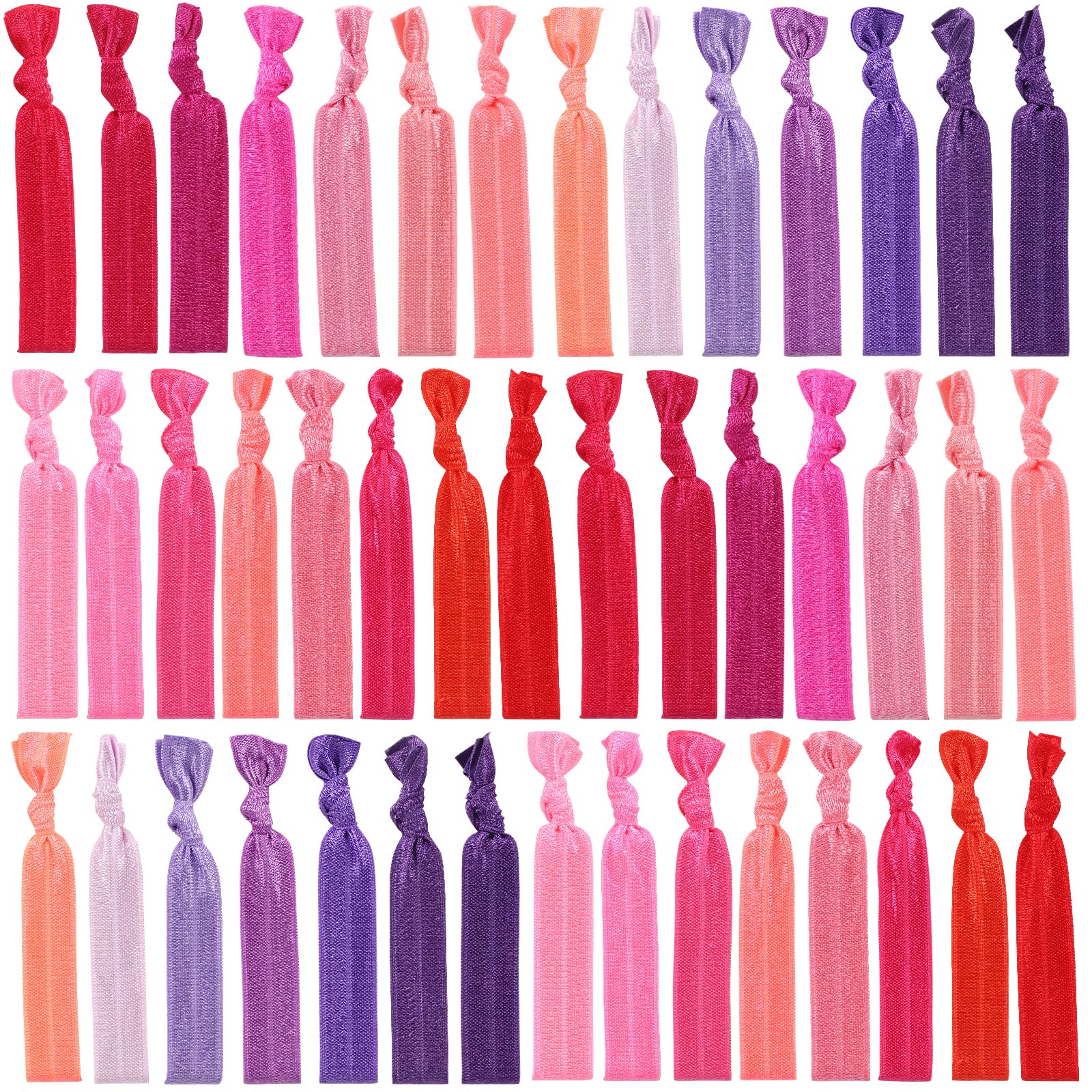 79style 120pcs Elastic Fabric Hair Ties Ribbon Hair Ties Knot Knotted Ponytail Holders No Dent Soft flat Hair Ties For Girls Hair Bands Hair