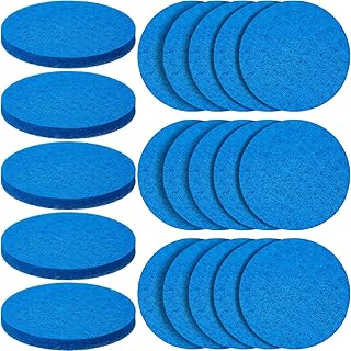 30 Pcs Aquarium Fine Filter Pads Round Pond Filter Pads Media Aquarium Filter for FX4 / FX5 / FX6, 7.09 x 7.09 x 0.63 Inches, Blue