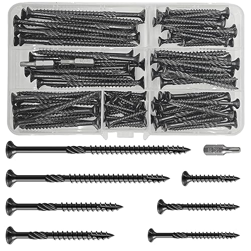 Miniatura 43 de Tornillos de cubierta de 10 x 3 pulgadas, 137 unidades, 2 libras, tornillos para madera de exterior, revestimiento epoxi resistente al óxido