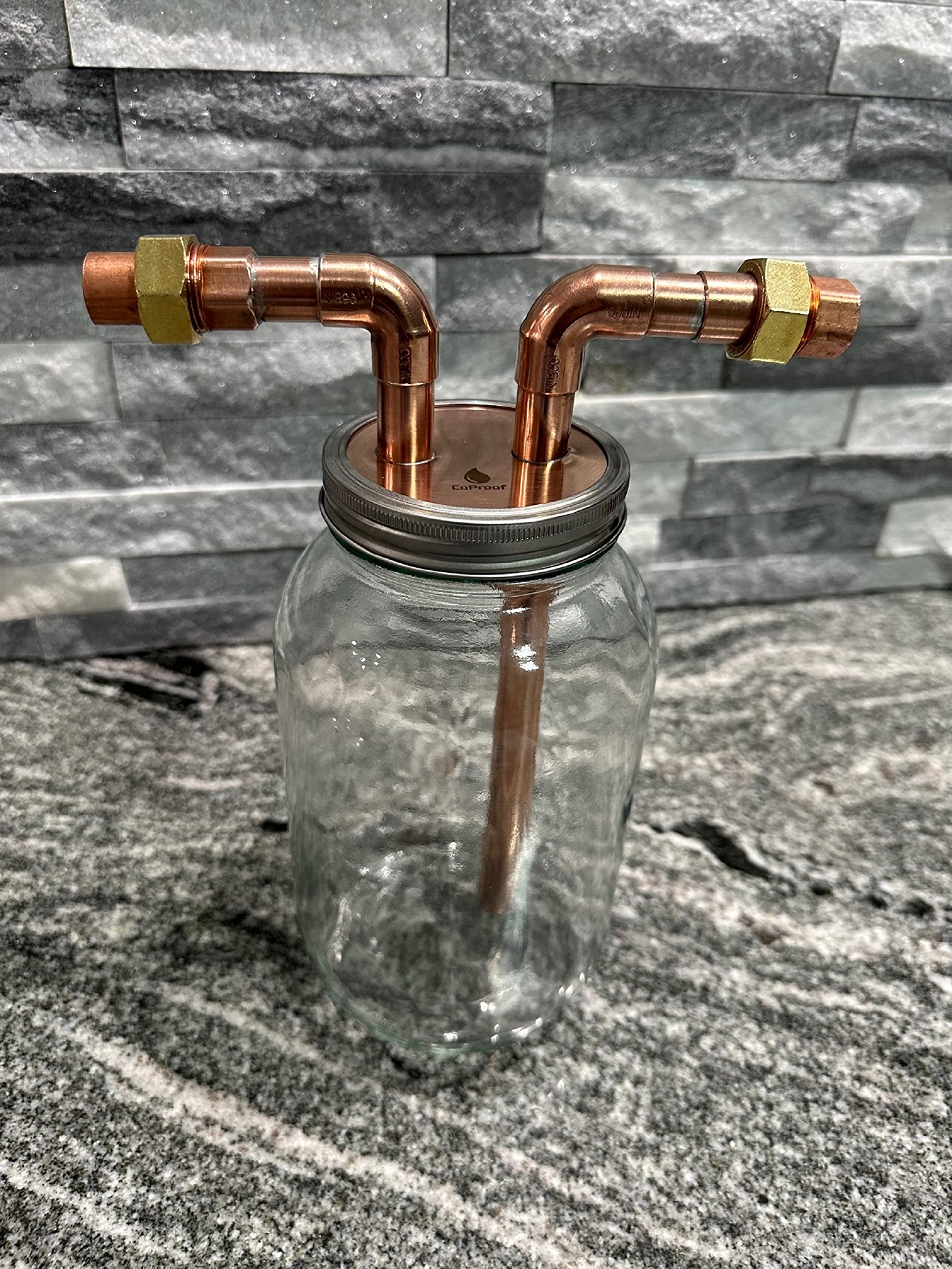 1/2” Mason Jar Thumper Mouth with Fitting for Distill,Brewing Beer, Moonshine, Tequila