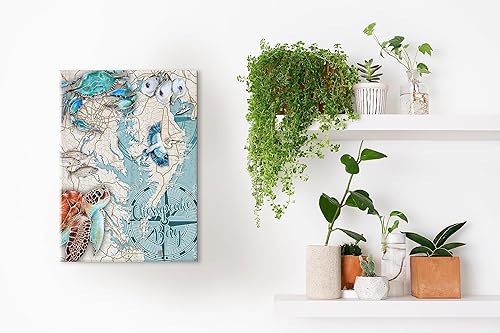 Miniatura 3 de Lake Sinclair, GA Wood Map Plank Wall Art | 11" X 16" | Artwork and Map Printed on a Quality Wood Plank for a Unique Home Décor | Ready to Hang &