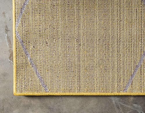 Miniatura 8 de Unique Loom - Alfombra con diseño geométrico, colección Trellis Frieze (8 x 10 pies, amarillomarfil)