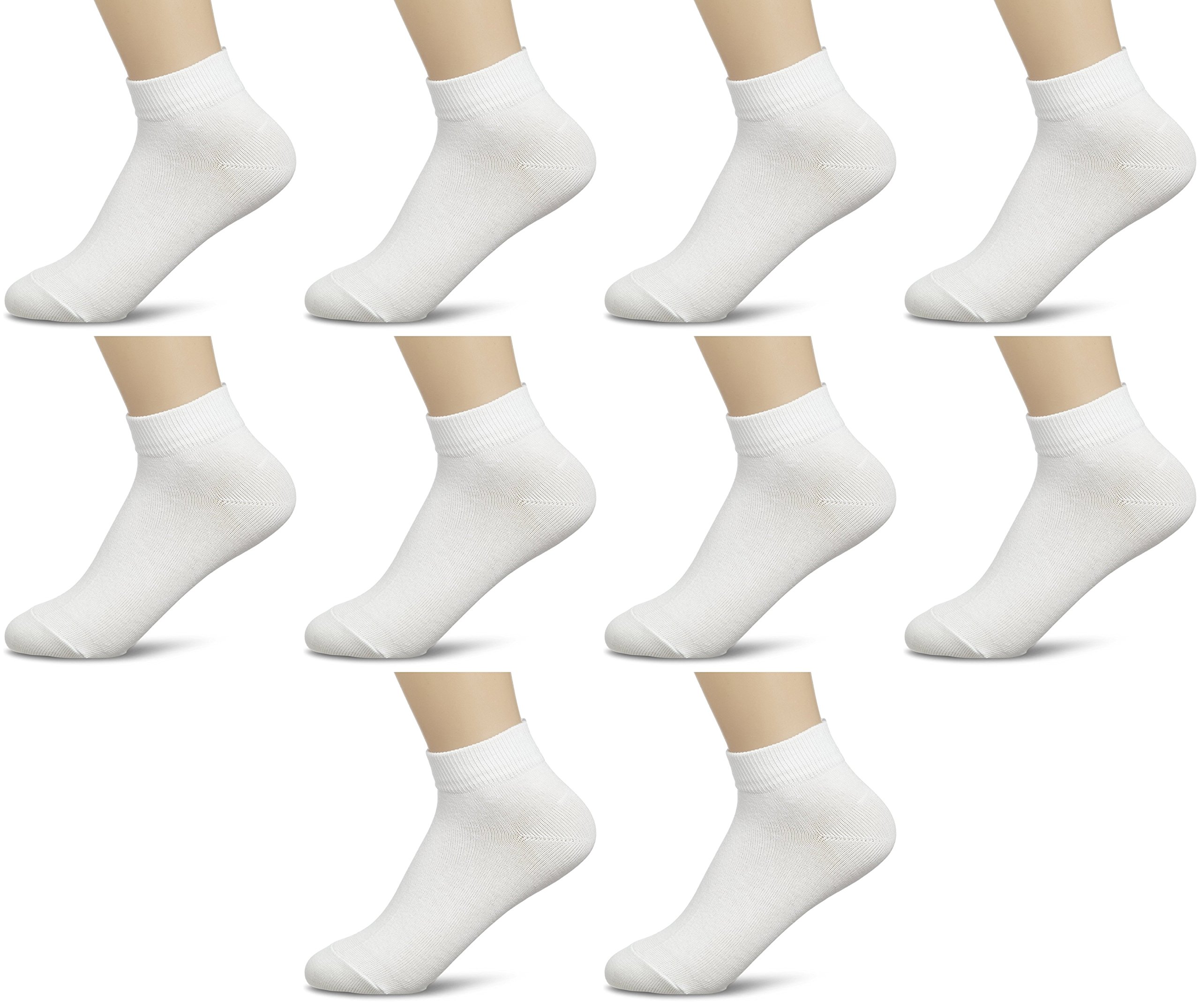 Men/Boys Ankle Length White Highly Stretchable Sports Socks (Set of 10 Pair)-image-46