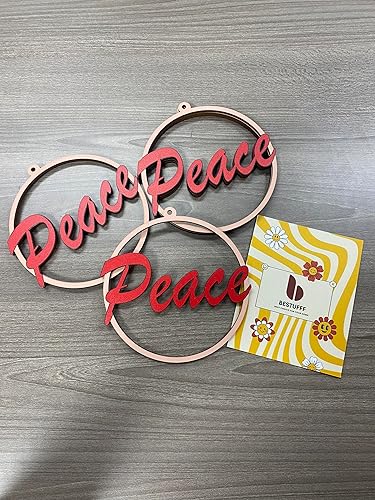 Juego de 6 adornos de Navidad de madera Peace  Adornos de Navidad de Papá Noel rojo a granel  Juego de adornos para árbol de Navidad  Etiquetas