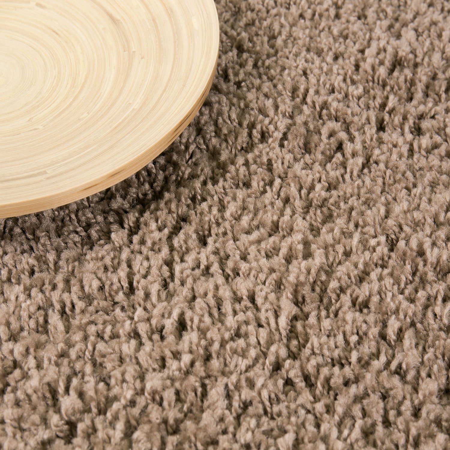 VIMODA Prime Shaggy Teppich Hochflor Langflor Teppiche Modern Einfarbig Nougat Hellbraun, Maße:160x220 cm