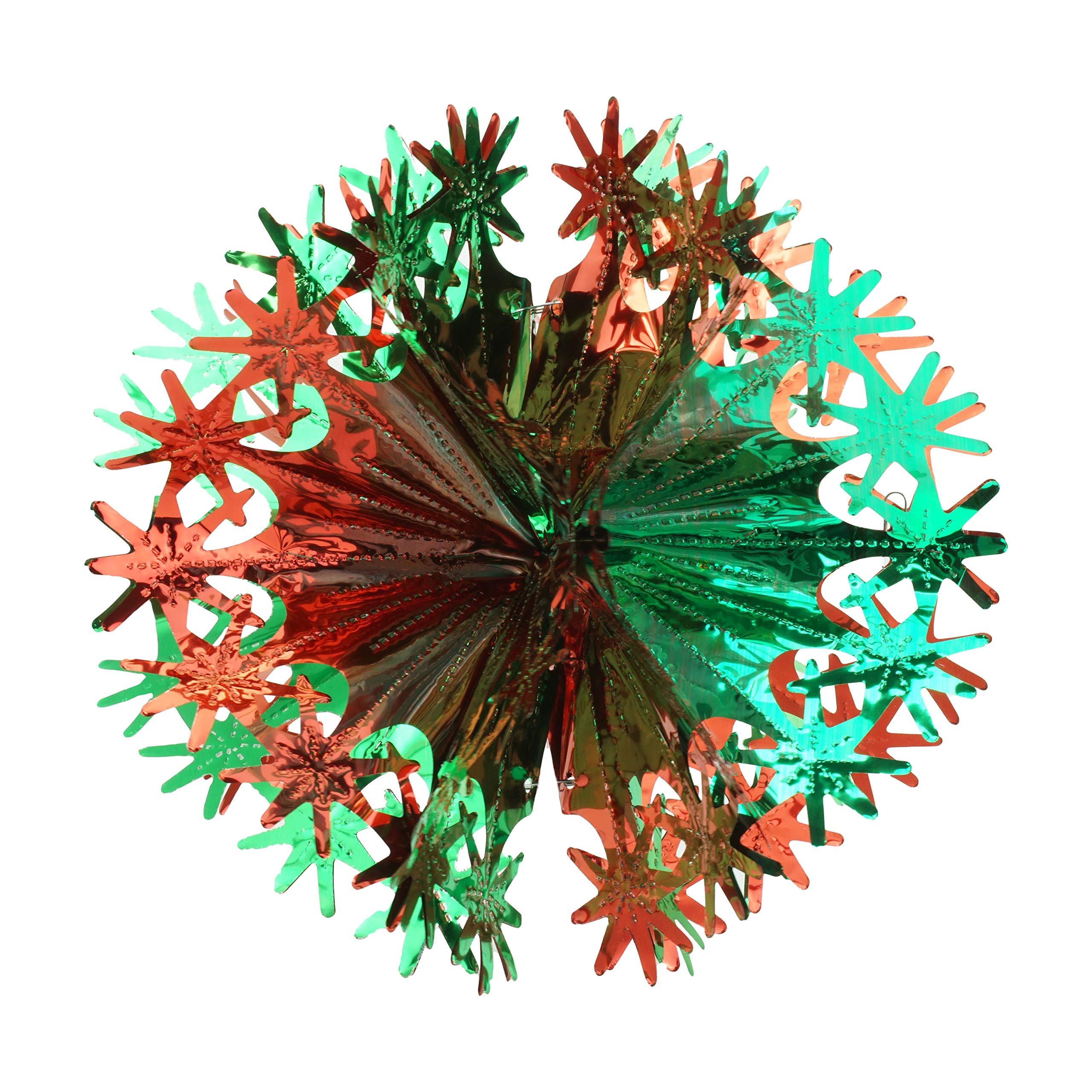 HOVUK®Christmas Hanging Ceiling,Wall Decoration Foil Garland,Bell,Ball,SnowFlake Decoration (Green/Red, 30cm Ball)