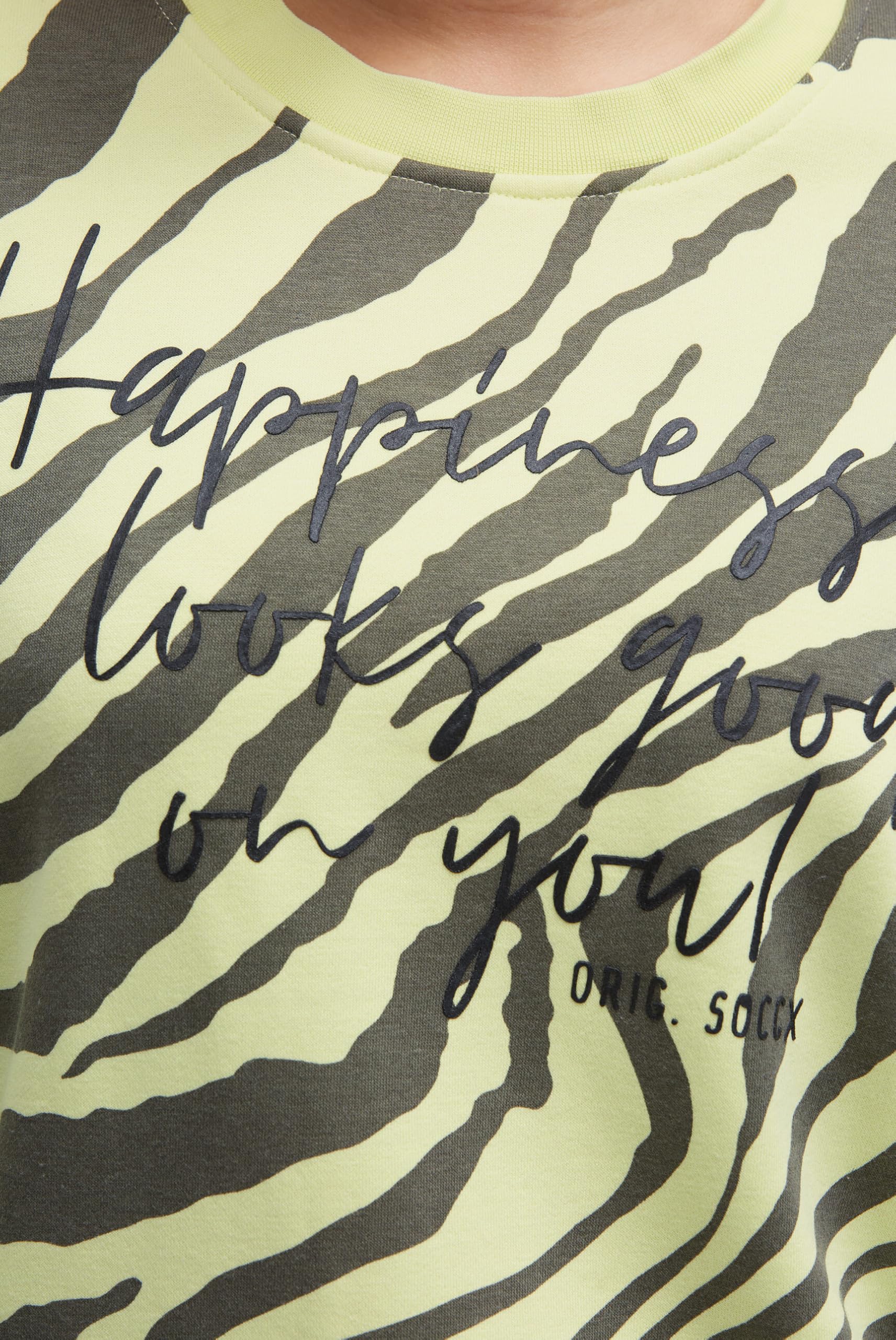 SOCCX Damen Sweatshirt mit Zebra-All-Over-Print