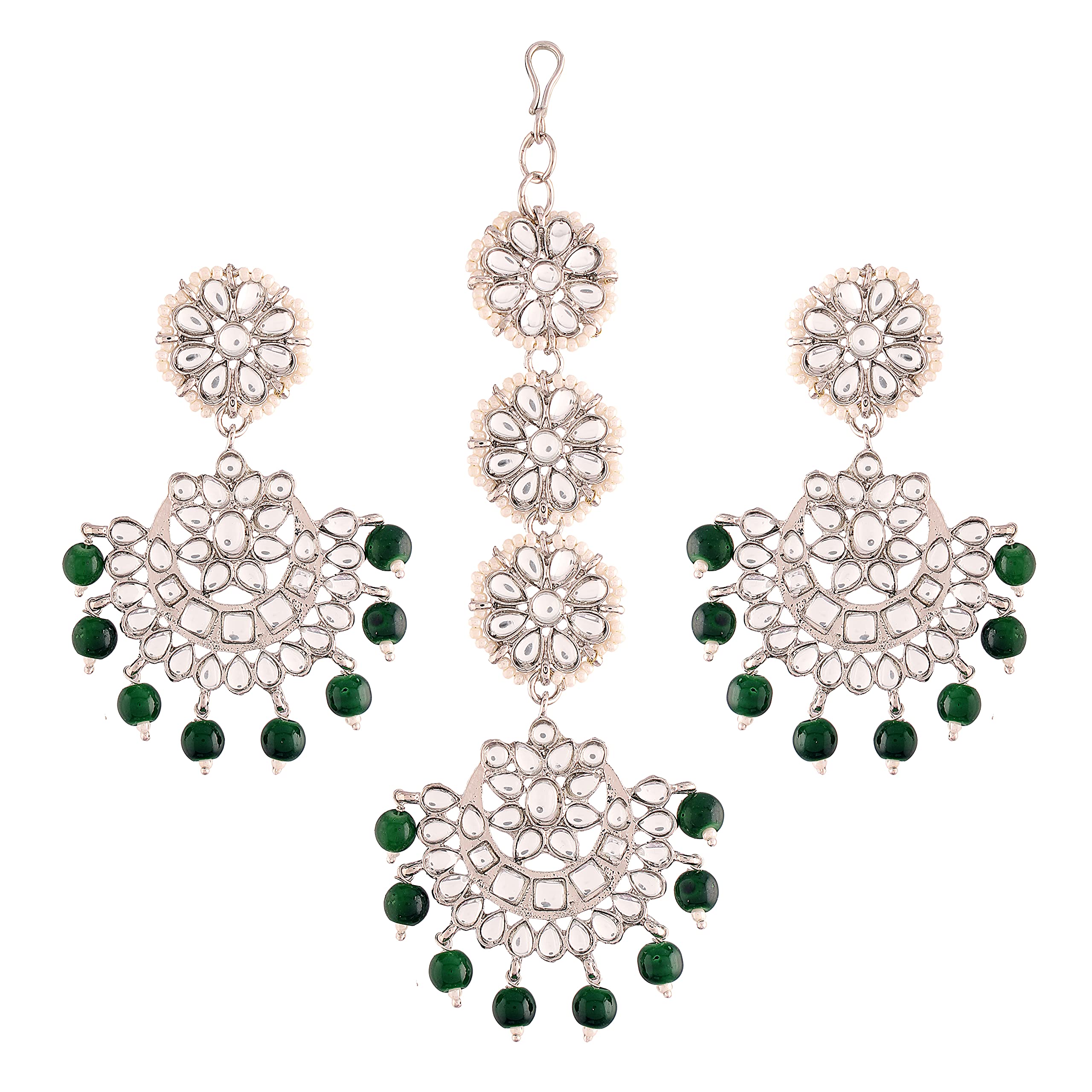 See full amazon price history chart for I Jewels Rhodium Plated With Stunning Matte Finish Traditional Kundan & Faux Pearl Chandbali Earrings With Maang Tikka Set (Te2911Zg, Womens) I Jewels Rhodium Plated With Stunning Matte Finish Traditional Kundan & Faux Pearl Chandbali Earrings With Maang Tikka Set (Te2911Zg, Womens) (B099KGWQ3B) Amazon Price History, Amazon Price Tracker